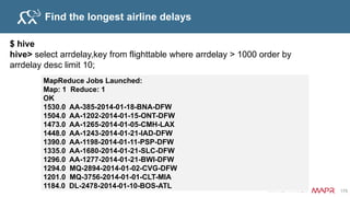 © 2015 MapR Technologies 190
HBase is “schema less”
• Drill allows direct queries on HBase Tables, without mapping to a
schema (like with Hive or Impala)
HBase Data
RowKey CF1 CF2 …
colA colB colC colA colB colC colD
axxx val val val val
…
 
