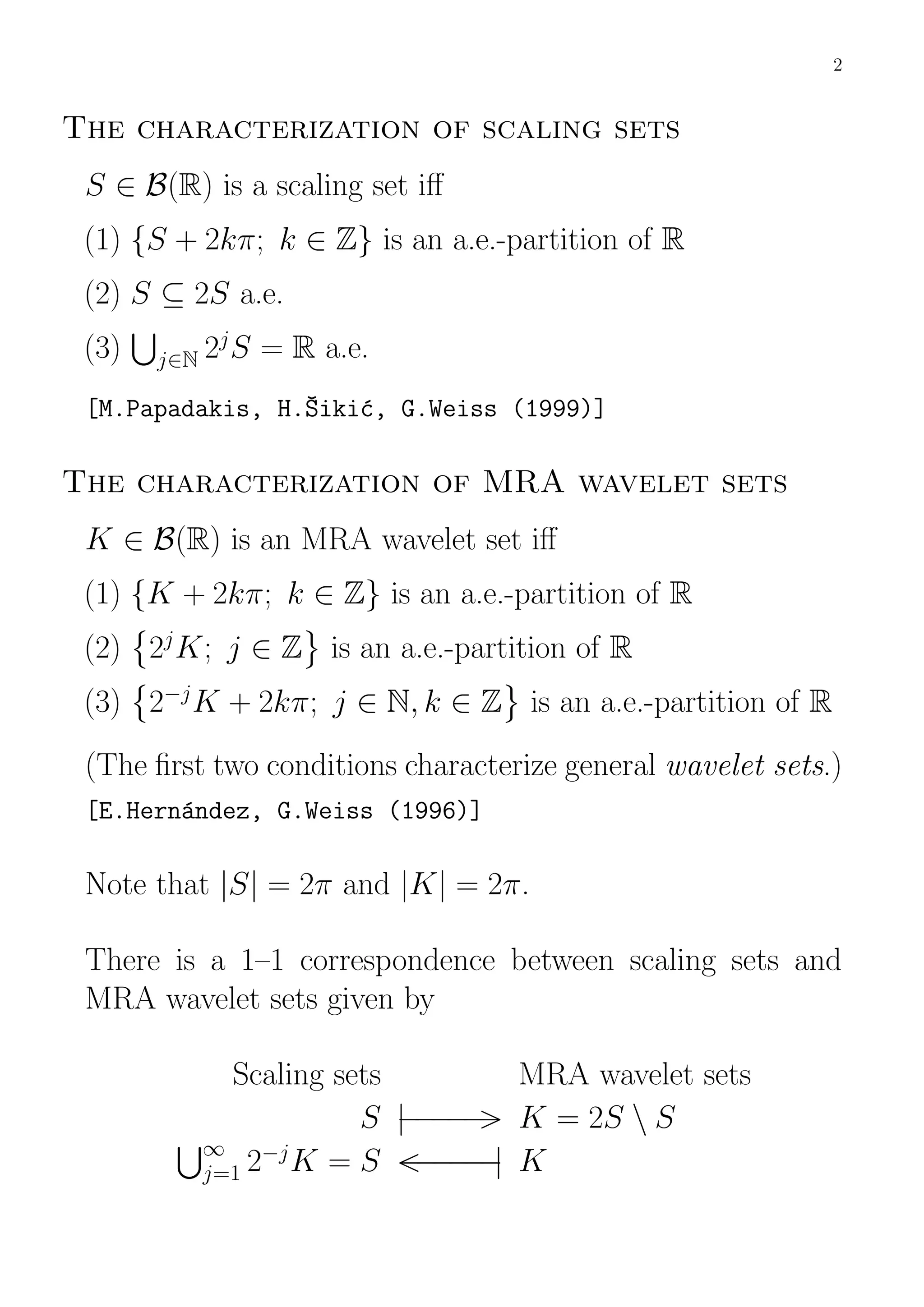 Some Examples of Scaling Sets | PDF