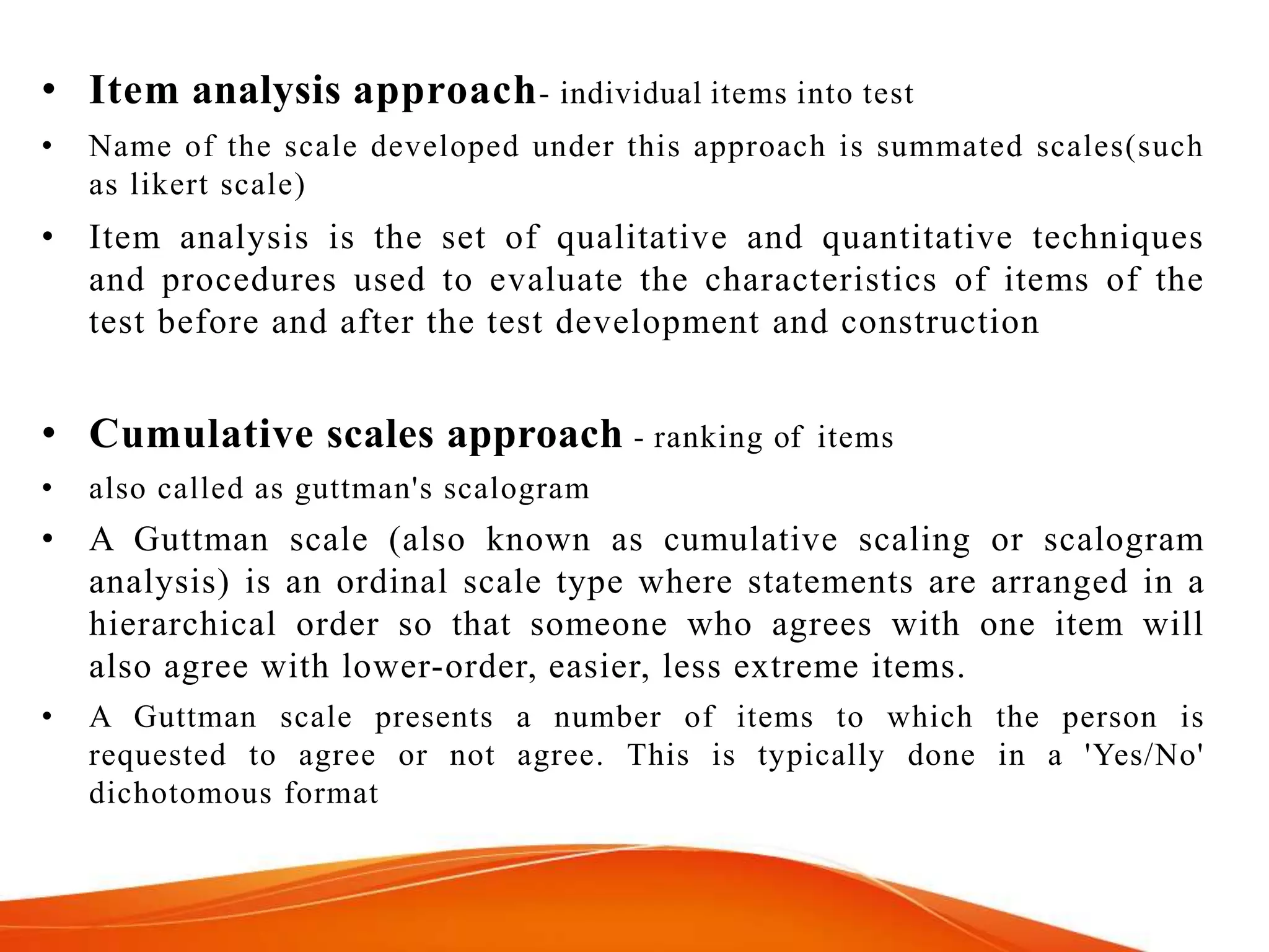 Scaling in research methodology