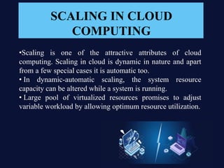 Scaling in cloud computing for resource utilization | PPTX