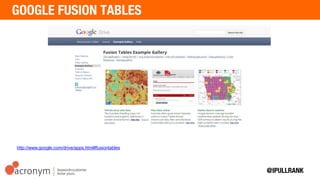 http://www.google.com/drive/apps.html#fusiontables
 