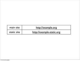 main site        http://example.org
static site   http://example-static.org
 