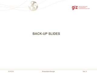 Seite 19
BACK-UP SLIDES
Erneuerbare Energie25.04.2016
 