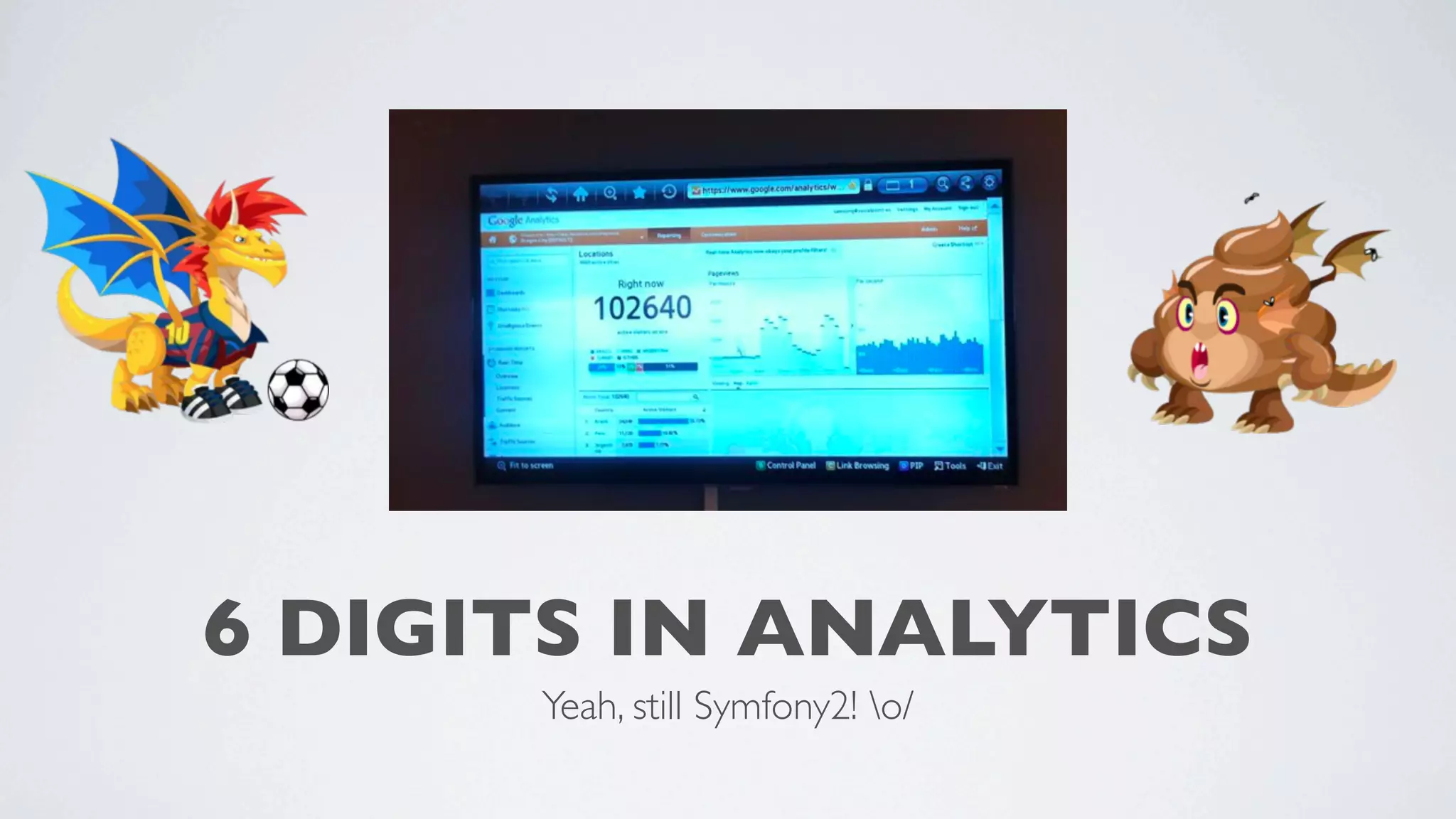 6 DIGITS IN ANALYTICS
Yeah, still Symfony2! o/

 