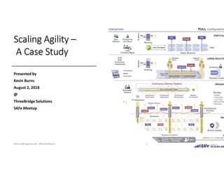 Scaling Agility –
A Case Study
Presented by
Kevin Burns
August 2, 2018
@
ThreeBridge Solutions
SAFe Meetup
kburns@sagesw.com, @kevinbburns 1
 