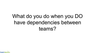 What do you do when you DO
have dependencies between
teams?