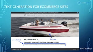 @hamletbatista
TEXT GENERATION FOR ECOMMERCE SITES
 