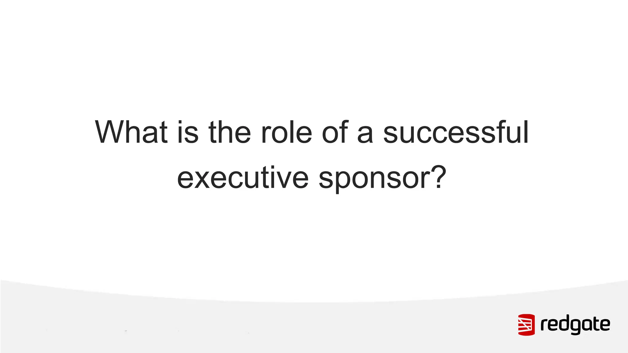 What is the role of a successful executive sponsor? 