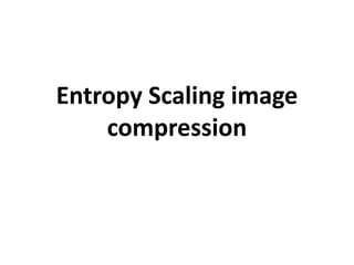 Entropy Scaling image
    compression
 