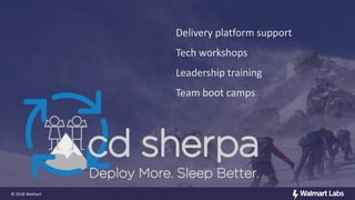 Delivery platform support
Tech workshops
Leadership training
Team boot camps
© 2018 Walmart
 