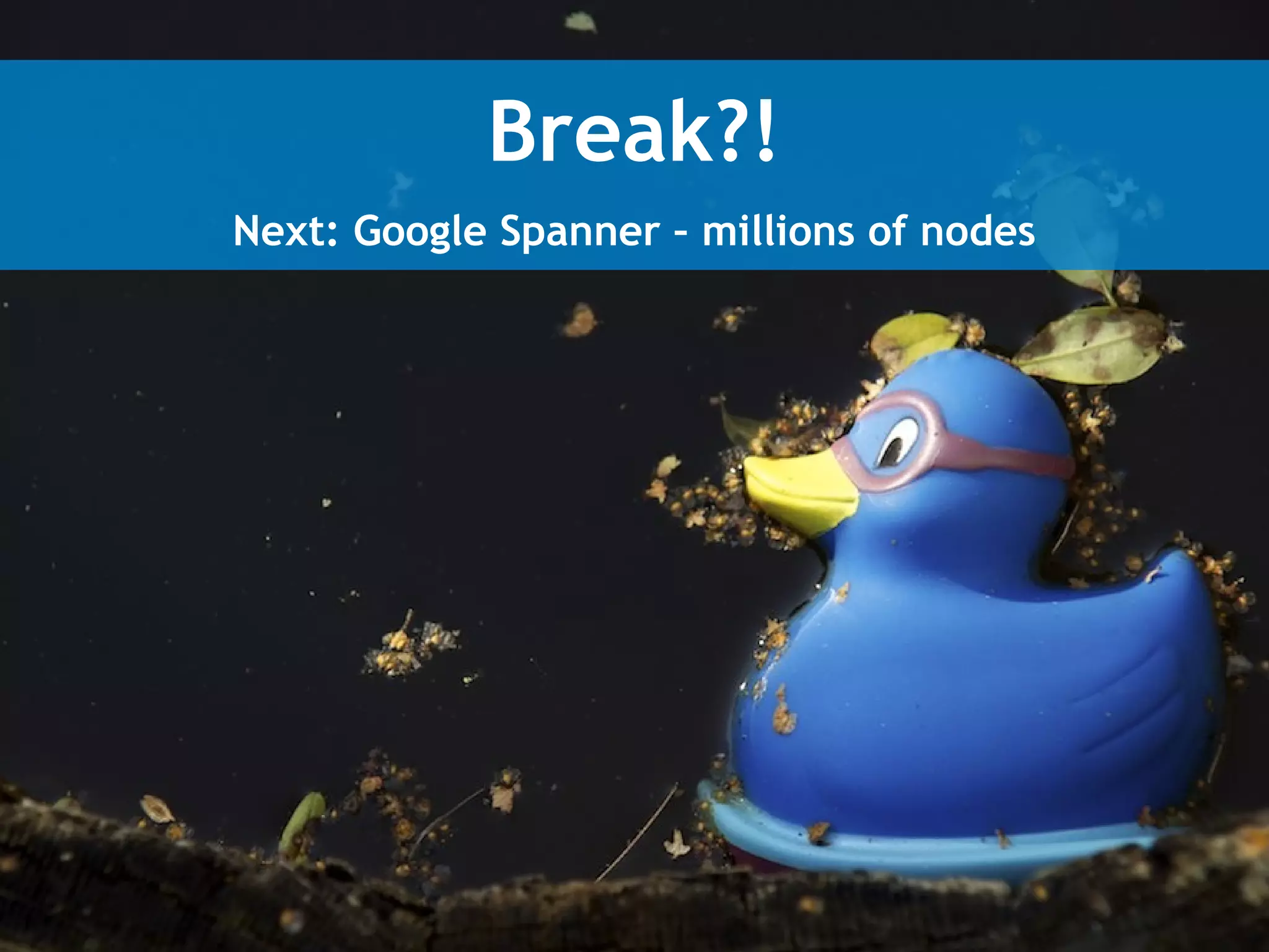 The speaker says...
A quorum for which R + W > N is true ensures that the read
and write quorums intersect. Thus, in a classical system,
strong consistency can be achieved without having to wait
for all replicas to apply the latest changes (ROWA[A]).
In the example, the put() and get() operations intersect at
node N1. But how would the client that has issued the get()
know whether the value returned from N1, N2 or N3 is the
current one?

 
