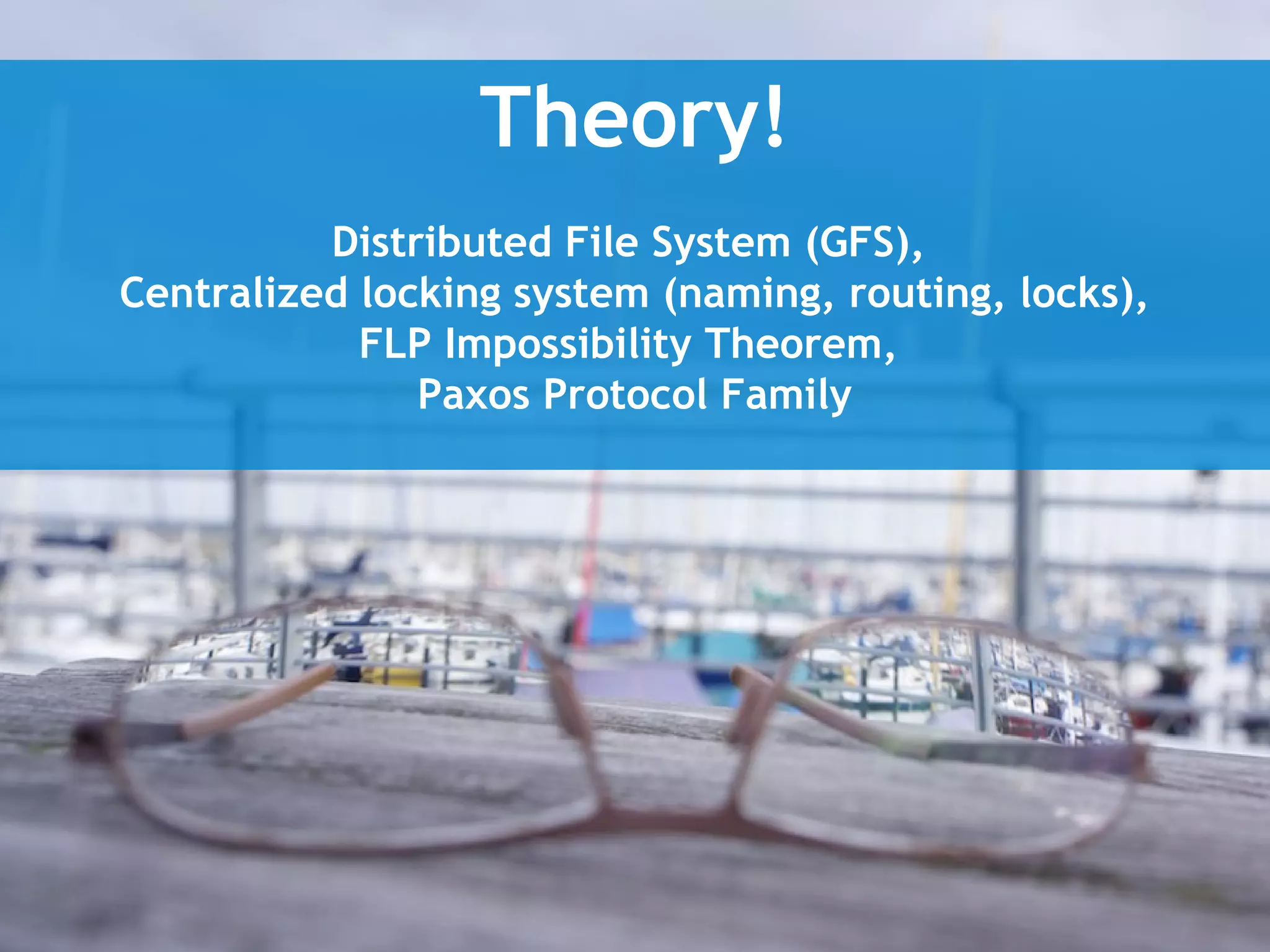 The speaker says...
Puuuh, given all these issues ranging from CAP to limited
speed of light, the totally outdated RBDMs technology from
the 70th must be dead! Well, no.
But, let's first analyze two early, massively scalable NoSQL
systems for the cloud era. Two systems that seemingly took
very different roads with regards to CAP. Amazon Dynamo
is clearly an AP system: always available, always!
Whereas Google Bigtable is consistent, partition tolerant and
from a practical standpoint also highly available – a C(A)P
system?!

 