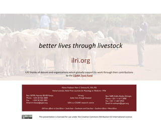 Scaling better, together: An outline of ILRI’s approach to scaling
