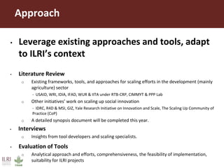Scaling better, together: An outline of ILRI’s approach to scaling