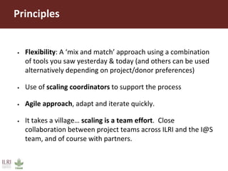 Scaling better, together: An outline of ILRI’s approach to scaling