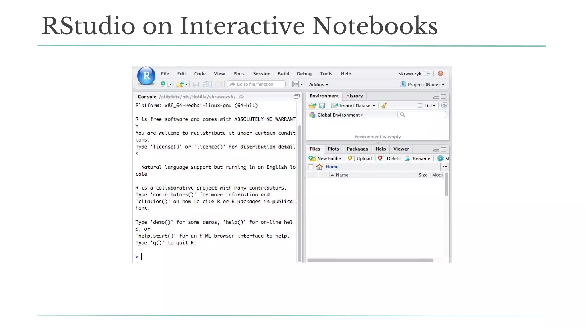 RStudio on Interactive Notebooks
 