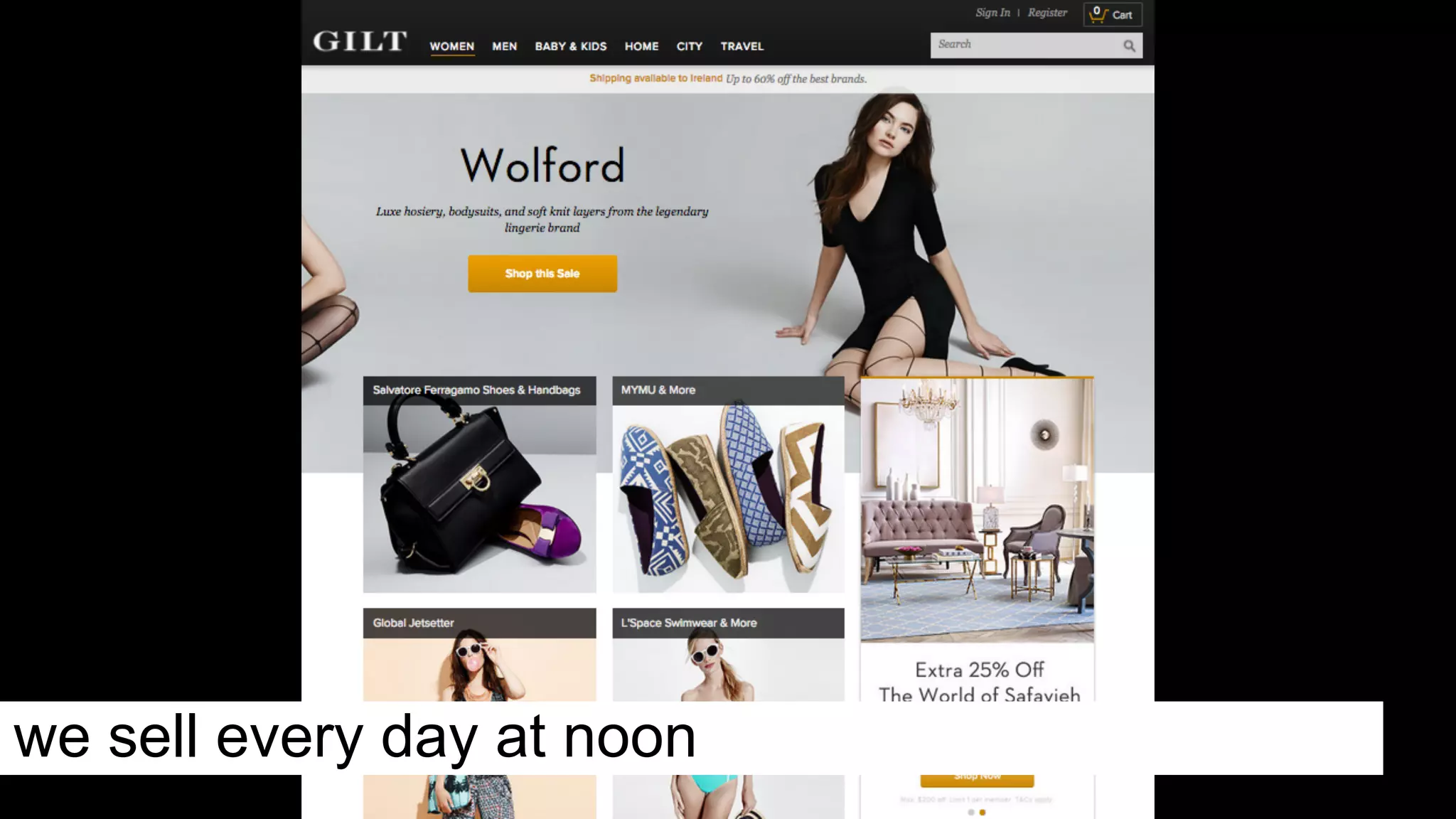 we sell every day at noon
 