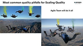 Most common quality pitfalls for Scaling Quality
Agile Team will do it all
 