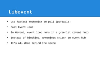 Scaling real world applications using gevent | PDF