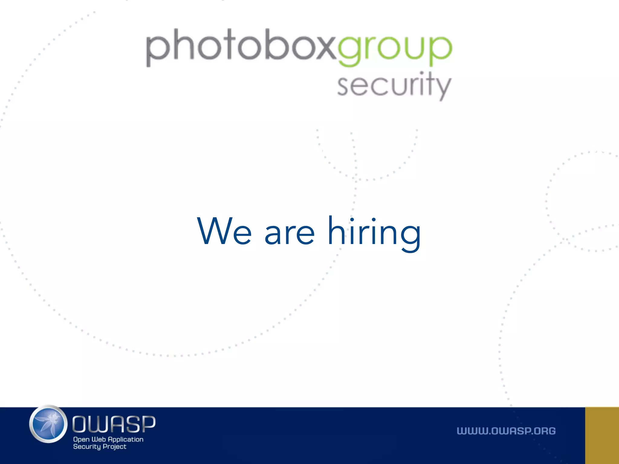We are hiring
 