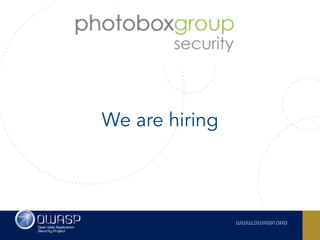 We are hiring
 