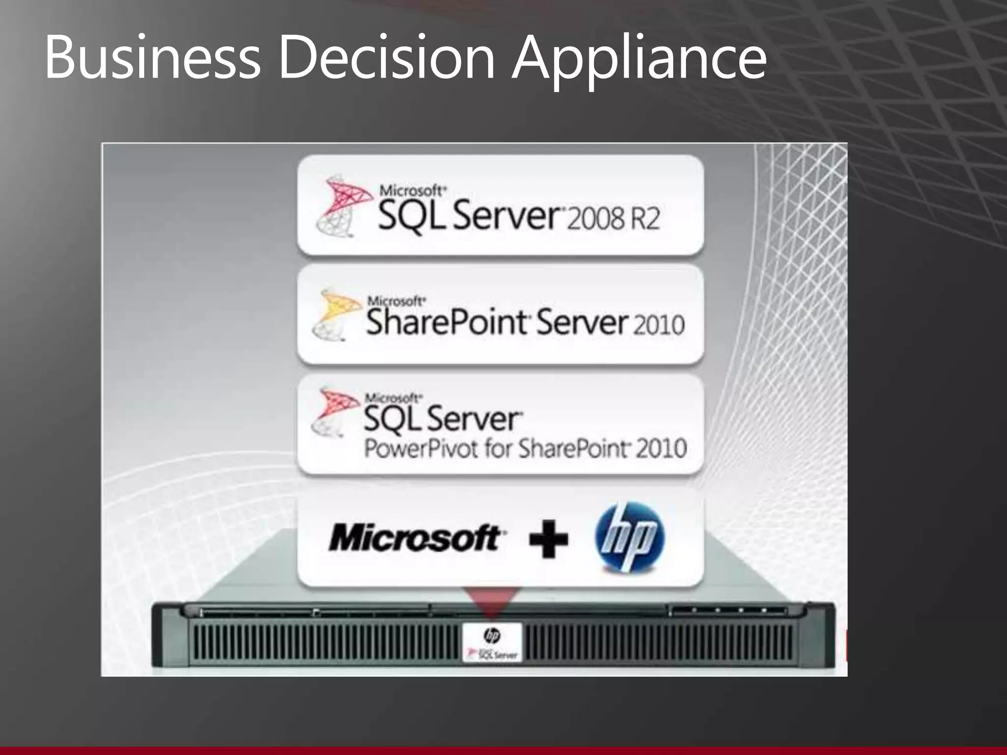 Business Data Warehouse Appliance (BDW)




                                    23
 