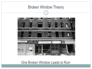 Broken Window Theory
Do Sweat the Small Stuff
10
 