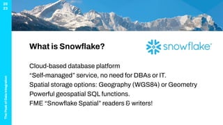 Scaling the Peak - AWS, FME & Snowflake Spatial | PDF