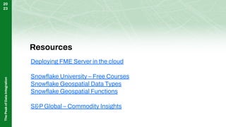 Scaling the Peak - AWS, FME & Snowflake Spatial | PDF