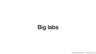 @benjaminjoffe - ben@hax.co
Big labs
 