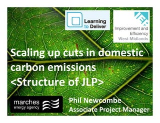 Scaling up cuts in domestic
carbon emissions
<Structure of JLP>
           Phil Newcombe
           Associate Project Manager
 