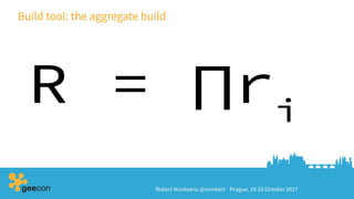 Robert Munteanu @rombert Prague, 19-20 October 2017
Build tool: the aggregate build
 