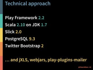 One more thing… 
Halfway through the project, the customer 
decided to open source the application 
https://github.com/happymelly/teller 
@PeterHilton • 37 
 