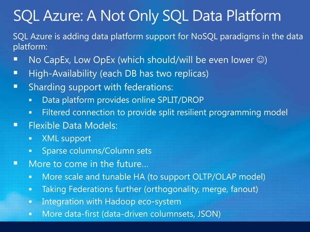 Scaling with SQL Server and SQL Azure Federations | PPT