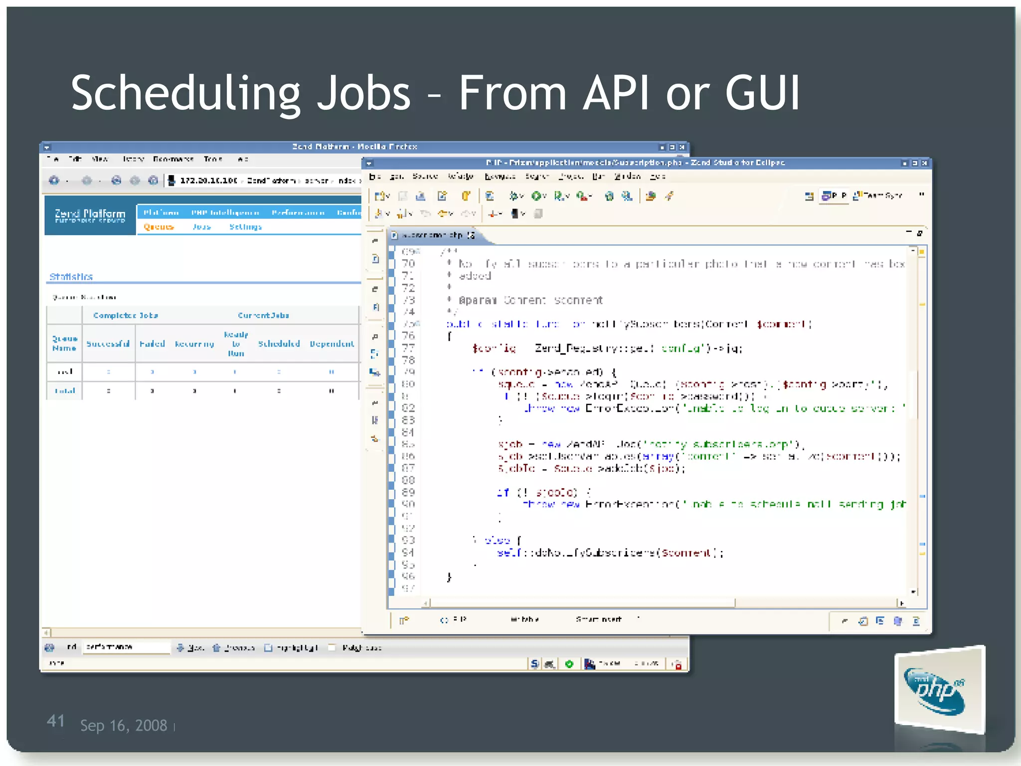 Scheduling Jobs – From API or GUI 