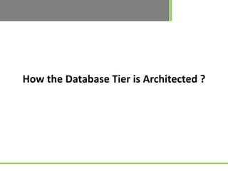How the Database Tier is Architected ?
 