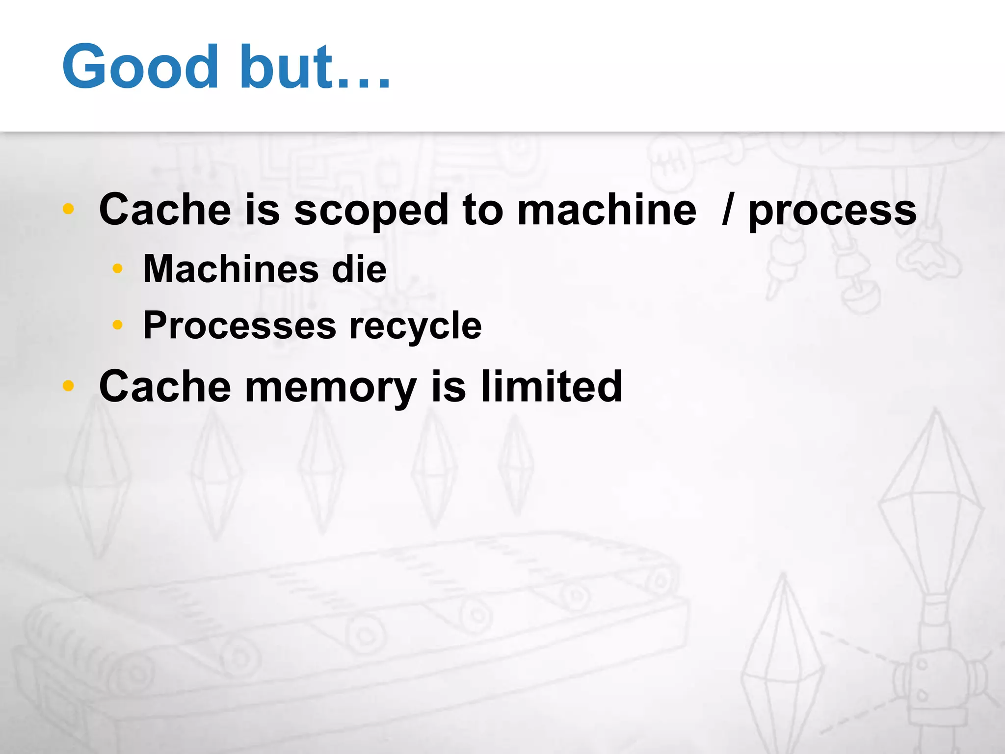 You become a popular Pharmacy!Web Site’s too slow!!UsersWhere did my shopping cart go?Web Tier(ASP.Net)… Application Application ApplicationServers are crashingDatabase is hot!!Data TierDatabase