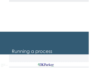 Copyright
DKParker, LLC
2020
Running a process
 
