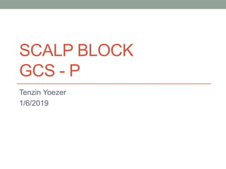 SCALP BLOCK
GCS - P
Tenzin Yoezer
1/6/2019
 