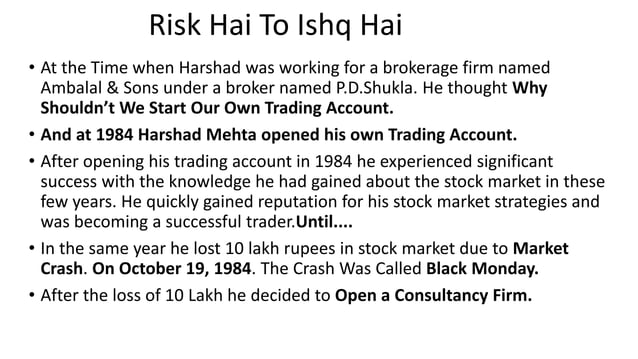 Scam 1992 Harshad mehta scam pdf download PPTX