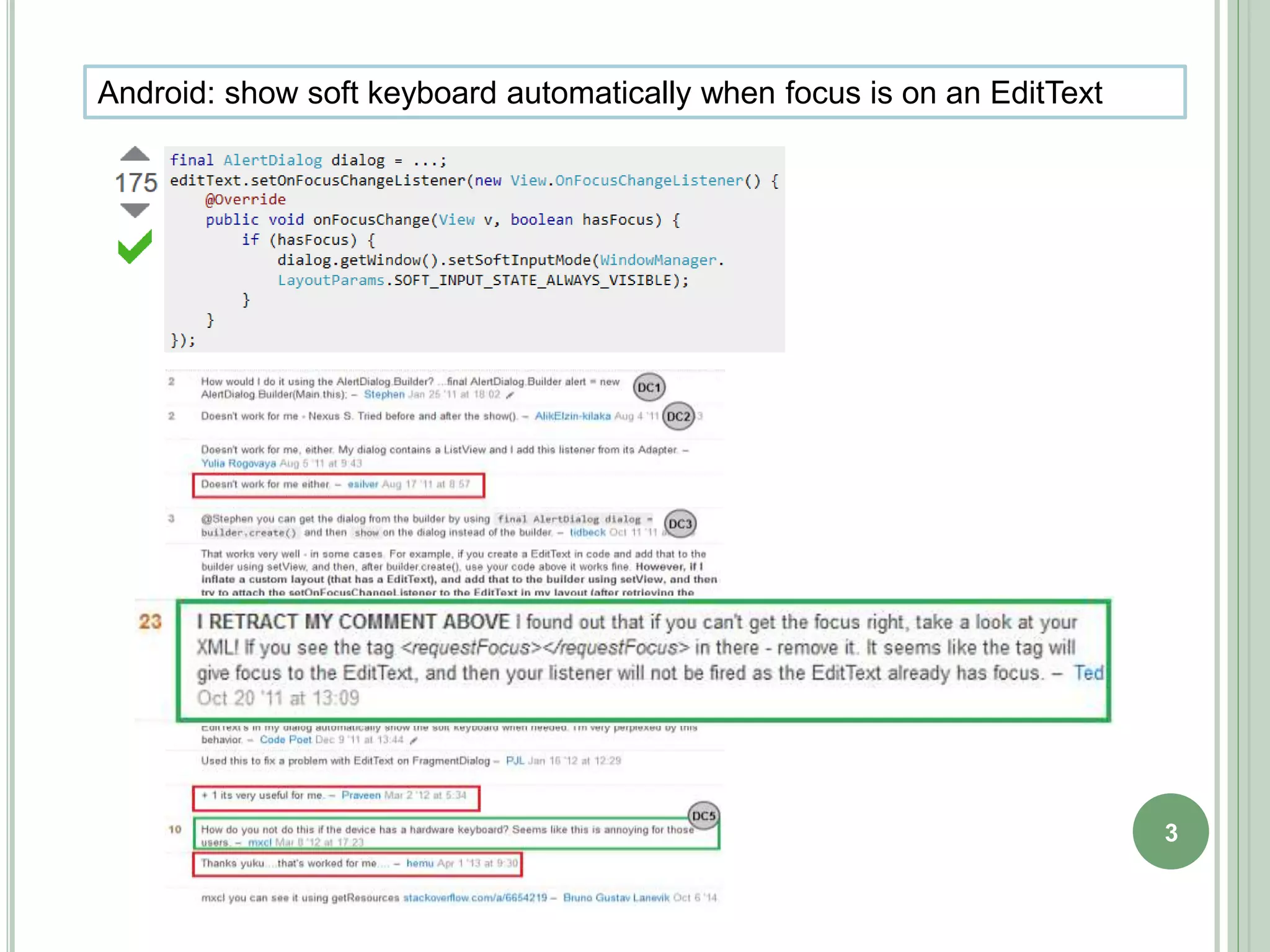 3
Android: show soft keyboard automatically when focus is on an EditText
 