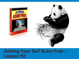 Getting Your Self Scam Free –
Lesson 02
 