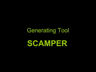 Generating Tool SCAMPER 