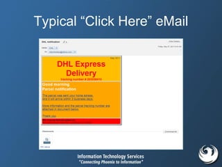 Typical “Click Here” eMail
 