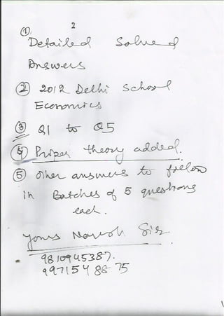  DETAILED SOLUTIONS DSE 2012 Q 1 TO  ; DELHI SCHOOL ECONOMICS  MA ECO ENTRANCE EXAM / ASSIGNMENT/ SOLUTIONS /QUESTION BANK
