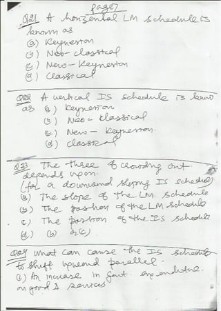 Ma Economics Entrance Macroeconomics Is Lm Question Bank Assignment