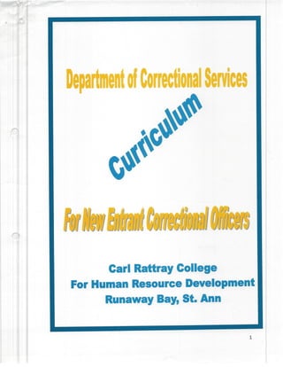 Dept.of Correctional Services - Curriculum for New Entrant Officers - Jamaica