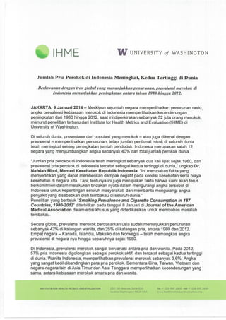 Siaran Pers IHME & University of Washington