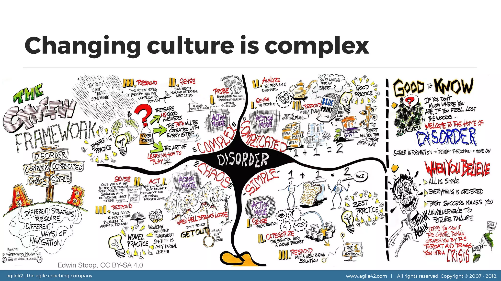 agile42 | the agile coaching company www.agile42.com | All rights reserved. Copyright © 2007 - 2018.
Changing culture is complex
Edwin Stoop, CC BY-SA 4.0
 