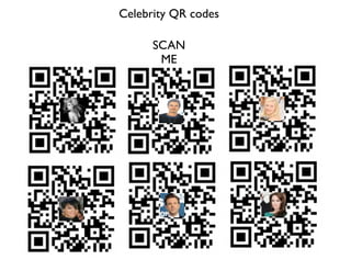 Celebrity QR codes

      SCAN
       ME
 